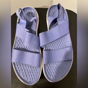 Crocs Literide Purple Stretch Slingback Sandals Peep toe Women’s size 10